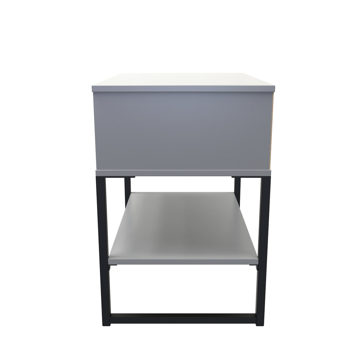 Diego Single Open Midi Bedside Cabinet with Black Frame Legs - Welcome Furniture