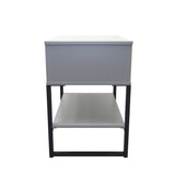 Diego Single Open Midi Bedside Cabinet with Black Frame Legs - Welcome Furniture