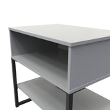 Diego Single Open Midi Bedside Cabinet with Black Frame Legs - Welcome Furniture