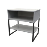 Diego Single Open Midi Bedside Cabinet with Black Frame Legs - Welcome Furniture
