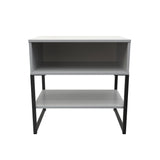 Diego Single Open Midi Bedside Cabinet with Black Frame Legs - Welcome Furniture