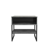 Diego Single Open Midi Bedside Cabinet with Black Frame Legs - Welcome Furniture