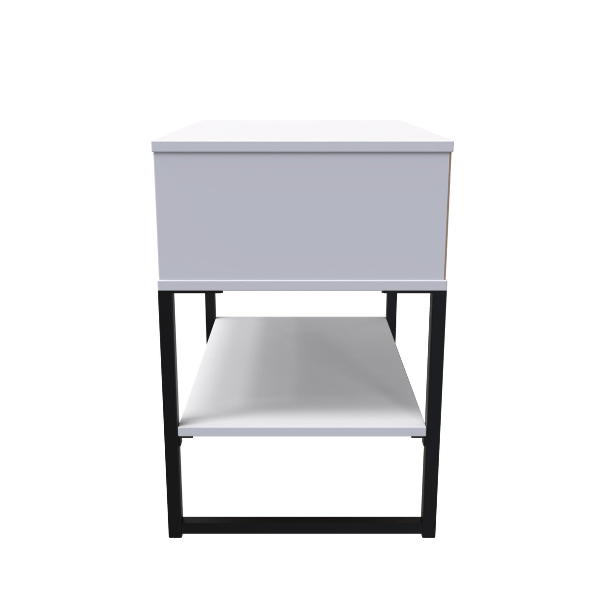 Diego Single Open Midi Bedside Cabinet with Black Frame Legs - Welcome Furniture