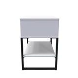Diego Single Open Midi Bedside Cabinet with Black Frame Legs - Welcome Furniture