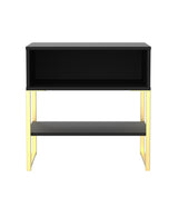 Diego Single Open Midi Bedside Cabinet with Gold Frame Legs - Welcome Furniture