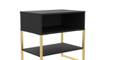 Diego Single Open Midi Bedside Cabinet with Gold Frame Legs - Welcome Furniture