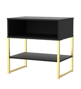 Diego Single Open Midi Bedside Cabinet with Gold Frame Legs - Welcome Furniture