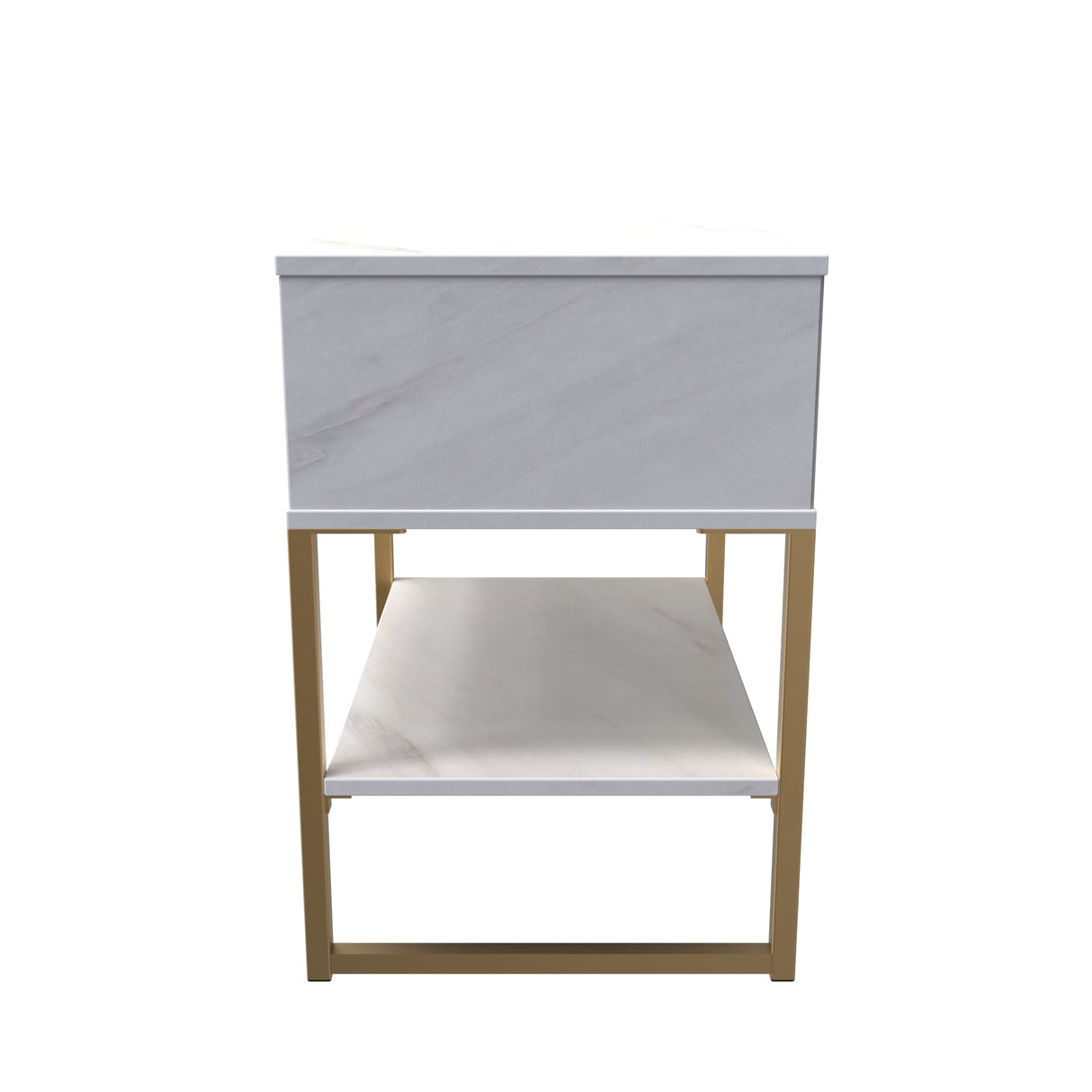 Diego Single Open Midi Bedside Cabinet with Gold Frame Legs - Welcome Furniture