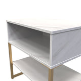 Diego Single Open Midi Bedside Cabinet with Gold Frame Legs - Welcome Furniture