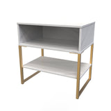 Diego Single Open Midi Bedside Cabinet with Gold Frame Legs - Welcome Furniture