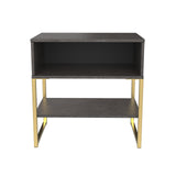 Diego Single Open Midi Bedside Cabinet with Gold Frame Legs - Welcome Furniture