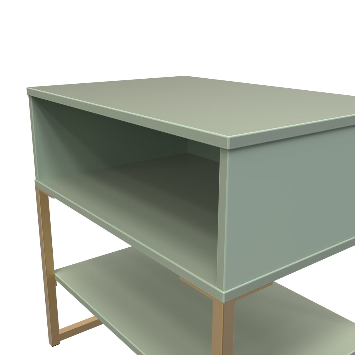 Diego Single Open Midi Bedside Cabinet with Gold Frame Legs - Welcome Furniture