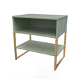 Diego Single Open Midi Bedside Cabinet with Gold Frame Legs - Welcome Furniture