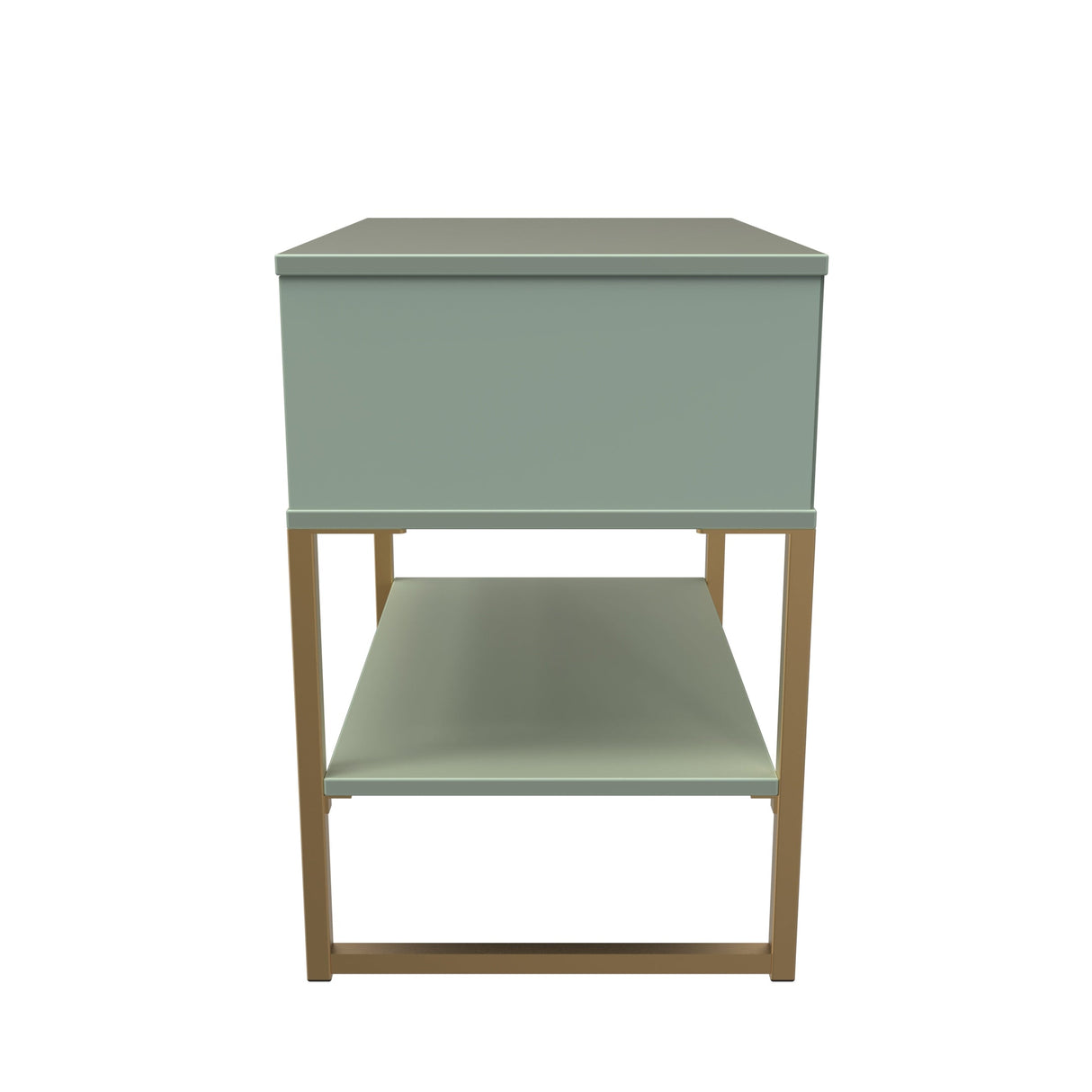 Diego Single Open Midi Bedside Cabinet with Gold Frame Legs - Welcome Furniture