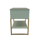 Diego Single Open Midi Bedside Cabinet with Gold Frame Legs - Welcome Furniture