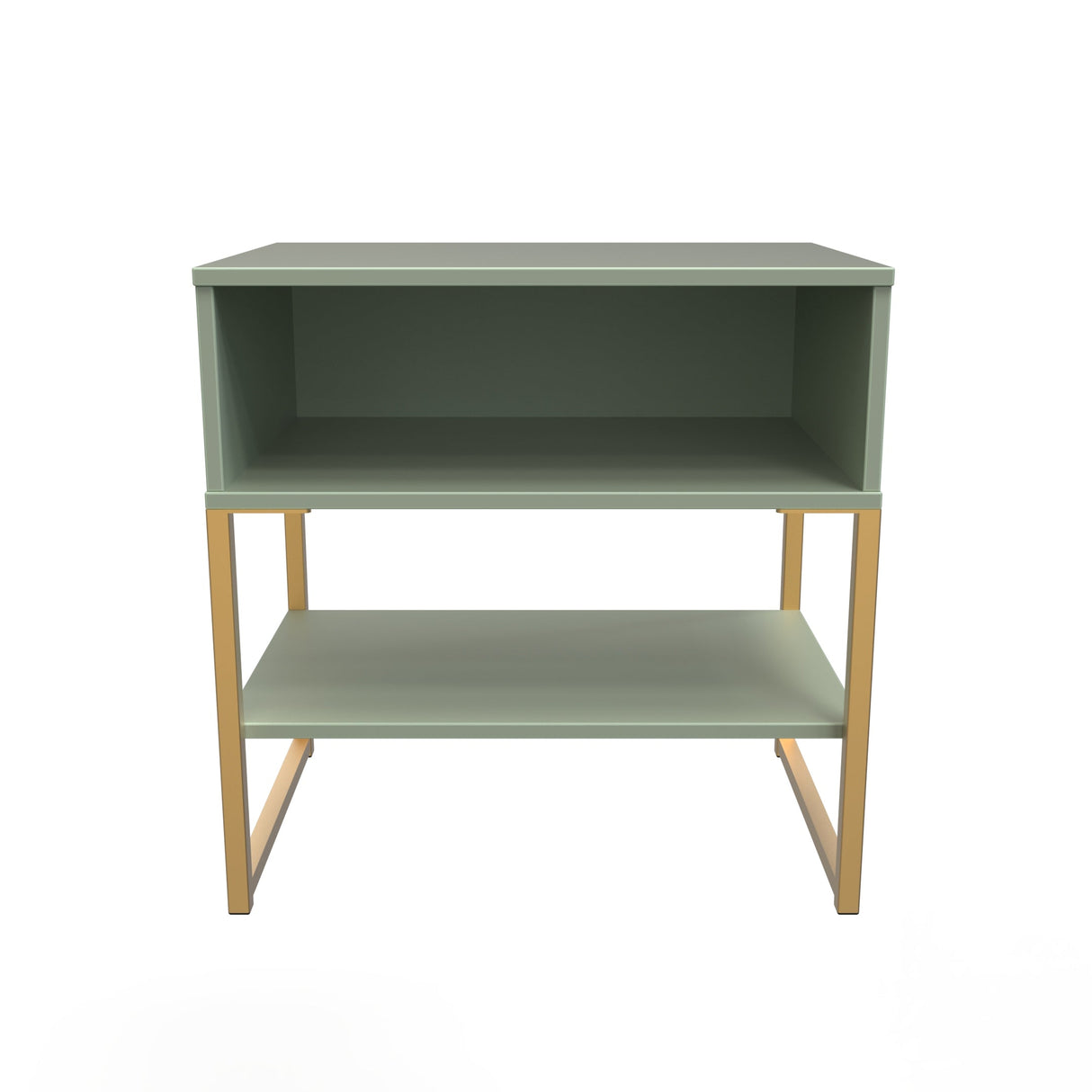 Diego Single Open Midi Bedside Cabinet with Gold Frame Legs - Welcome Furniture