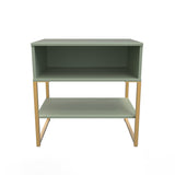 Diego Single Open Midi Bedside Cabinet with Gold Frame Legs - Welcome Furniture