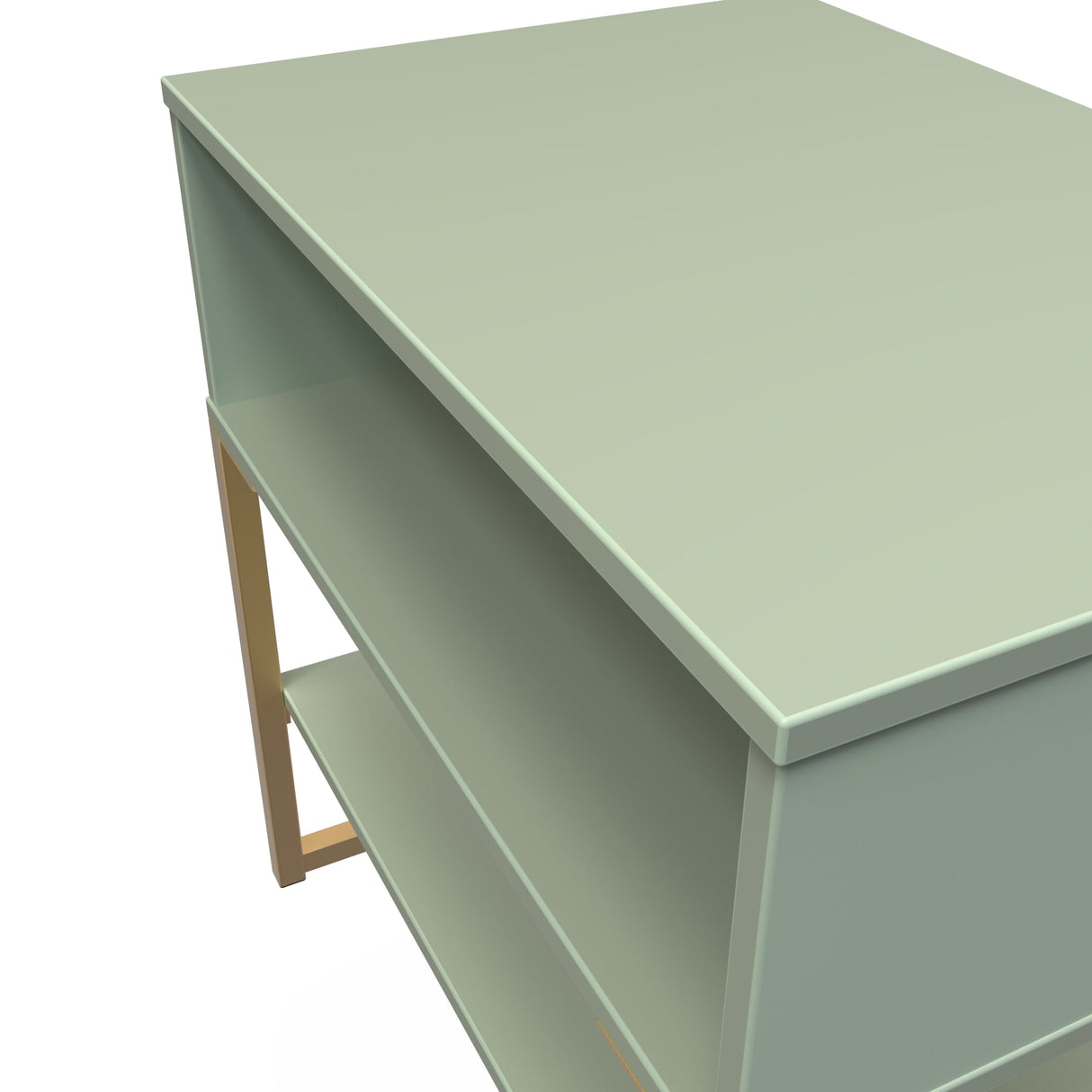 Diego Single Open Midi Bedside Cabinet with Gold Frame Legs - Welcome Furniture