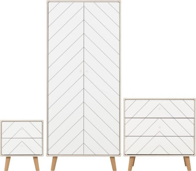 Dixie 2 Door Wardrobe 3 Piece Bedroom Set - Seconique