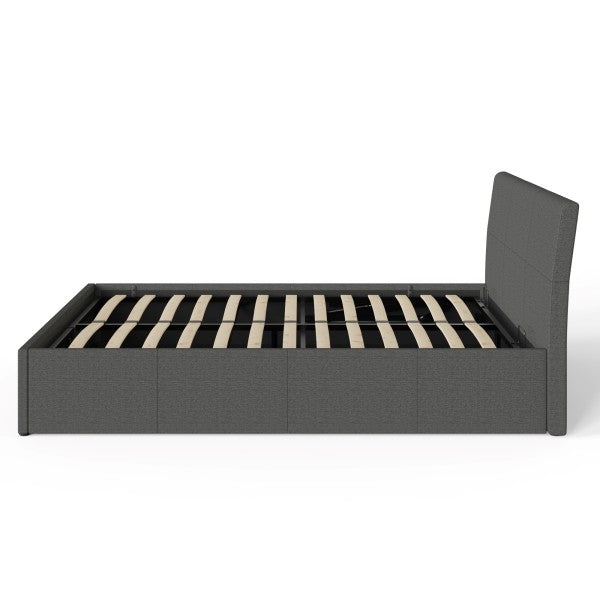 Ascot Ottoman Bed in Grey Fabric