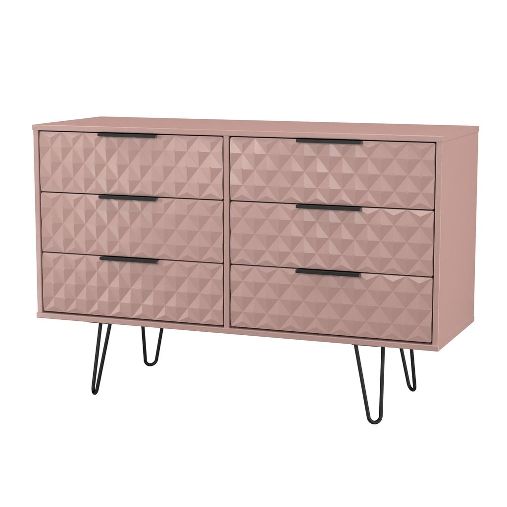 Harlequin 6 Drawer Chest with Black Hairpin Legs