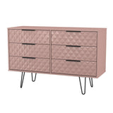Harlequin 6 Drawer Chest with Black Hairpin Legs