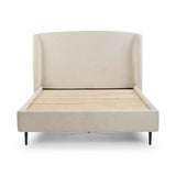 Eden Boucle Bed Frame with Curved Headboard - Julian Bowen