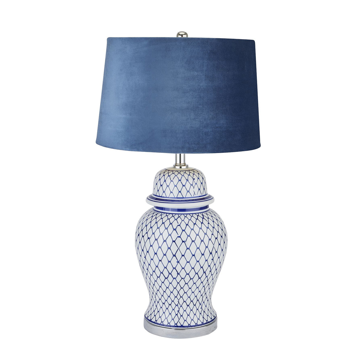 Malabar Ceramic Table Lamp with Velvet Shade