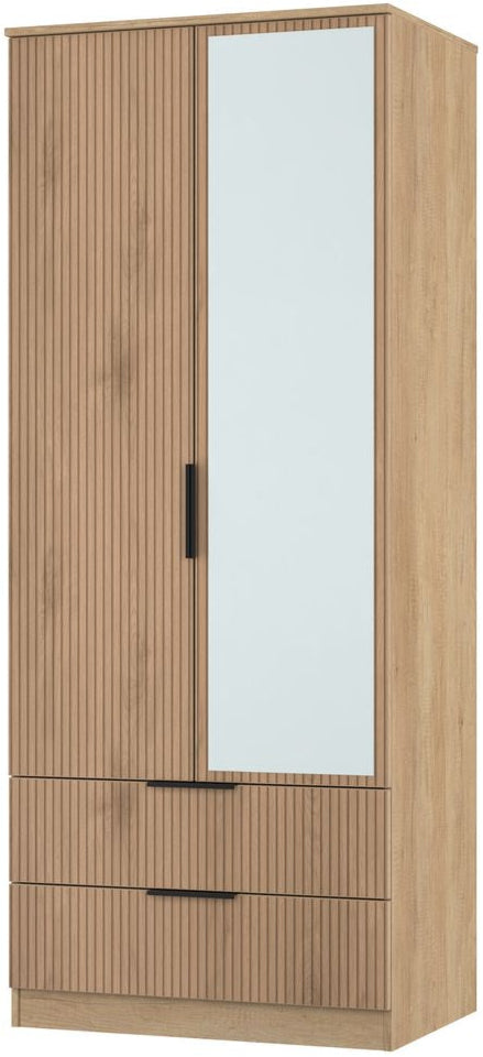 Java Mirrored 2 Drawer 2 Door Double Wardrobe