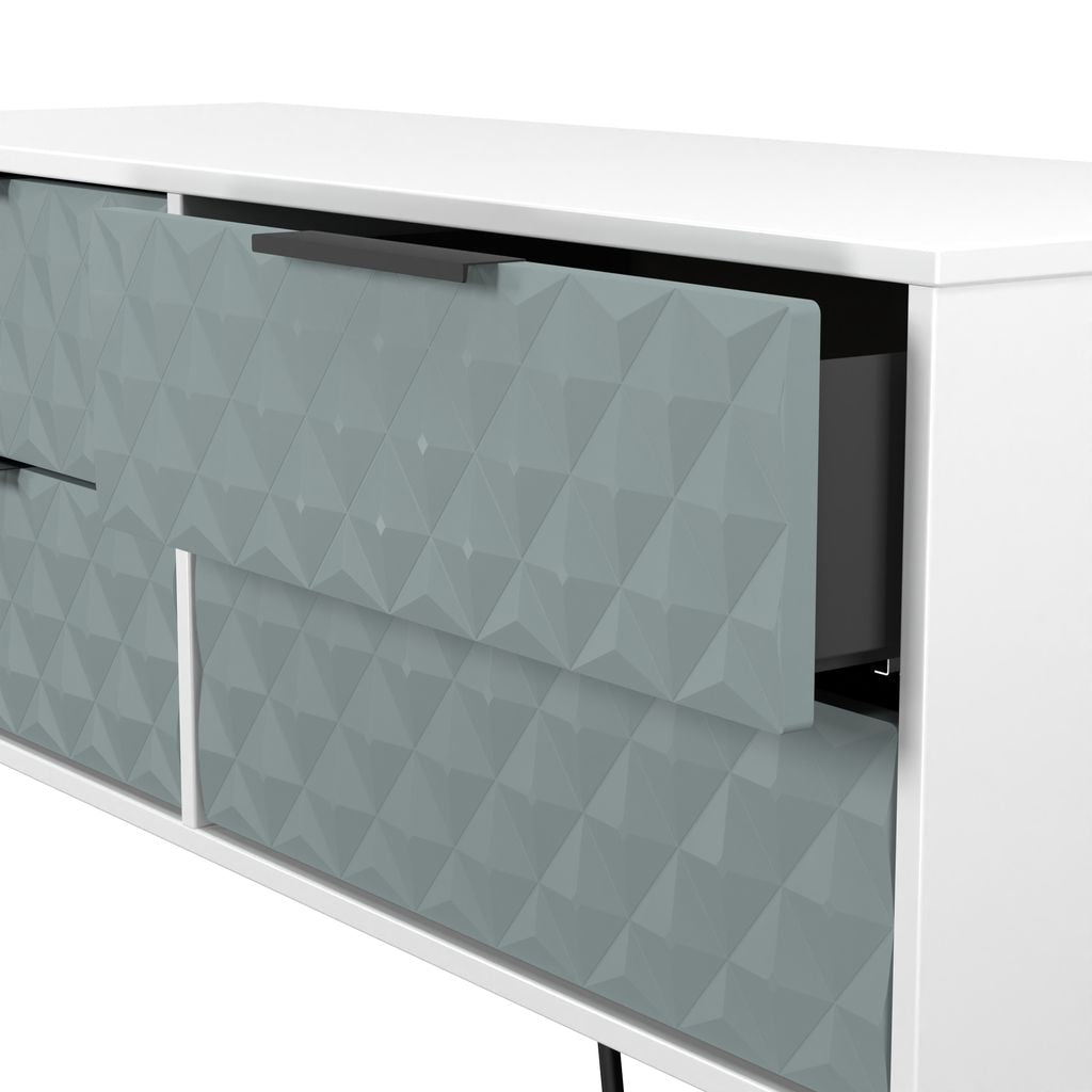 Harlequin 4 Drawer Bed Box with Black Hairpin Legs