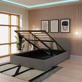 End Lift Ottoman Bed in Grey Fabric - GFW