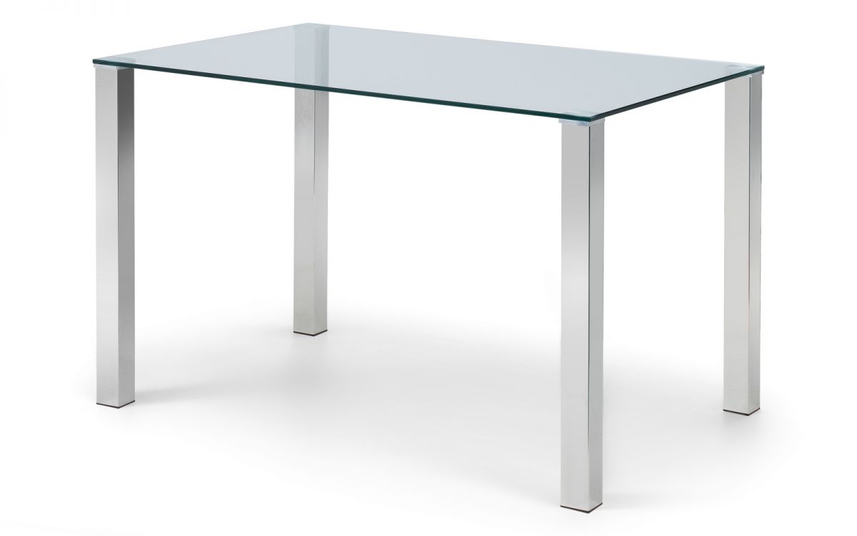 Enzo Chrome and Glass Dining Table