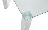 Enzo Chrome and Glass Dining Table