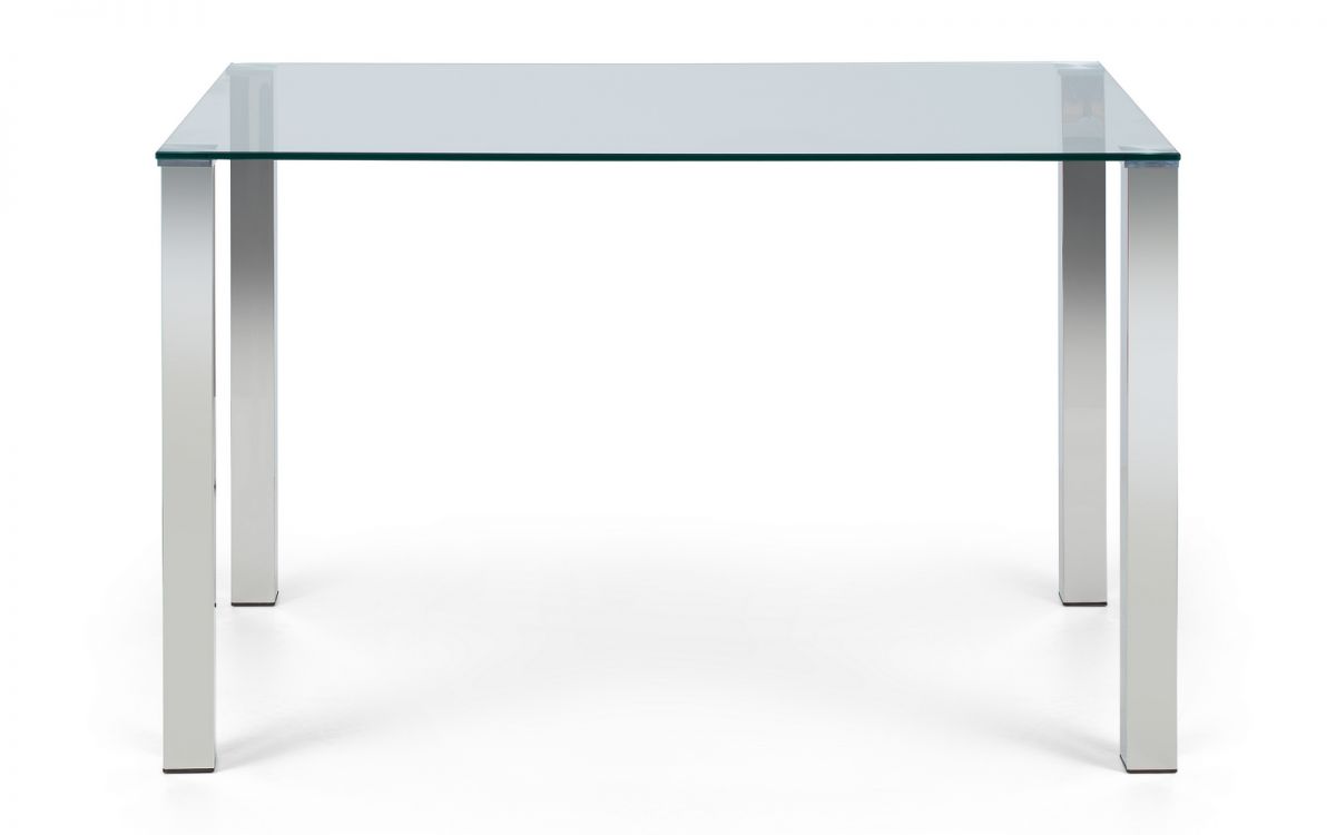 Enzo Chrome and Glass Dining Table