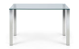 Enzo Chrome and Glass Dining Table