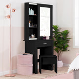 Evelyn 1 Drawer Sliding Mirror Dressing Table Set - Birlea