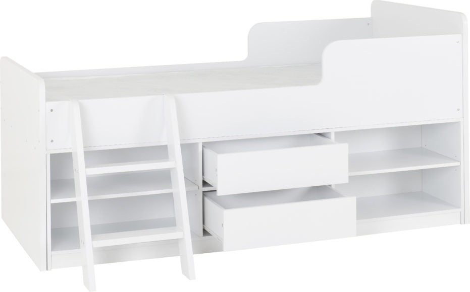 Felix 3ft Low Sleeper Bed with Storage & Ladder - Seconique