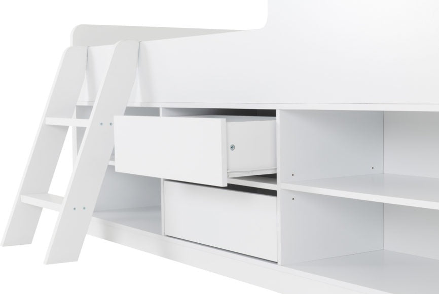 Felix 3ft Low Sleeper Bed with Storage & Ladder - Seconique