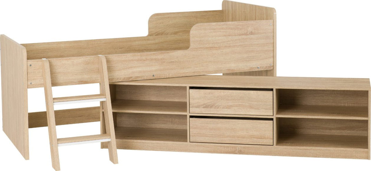 Felix 3ft Low Sleeper Bed with Storage & Ladder - Seconique