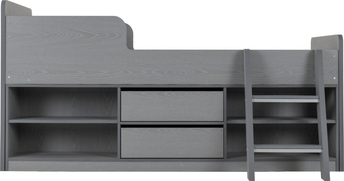 Felix 3ft Low Sleeper Bed with Storage & Ladder - Seconique