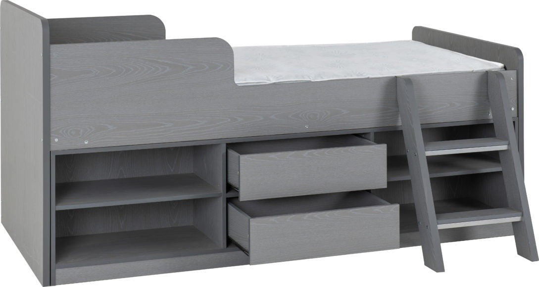 Felix 3ft Low Sleeper Bed with Storage & Ladder - Seconique