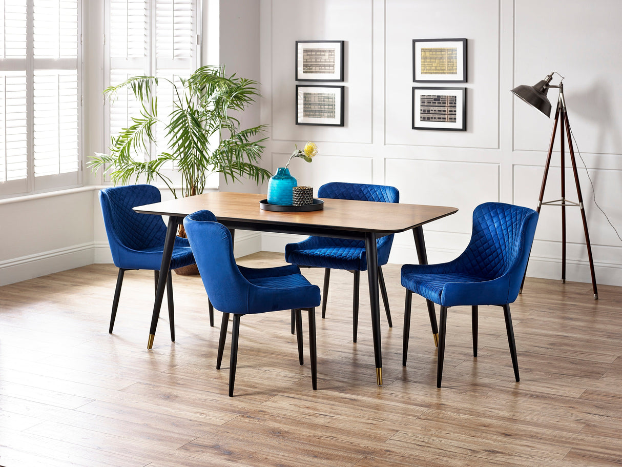 Findlay Rectangular Dining Table Set Table & 4 Luxe Chairs - Julian Bowen