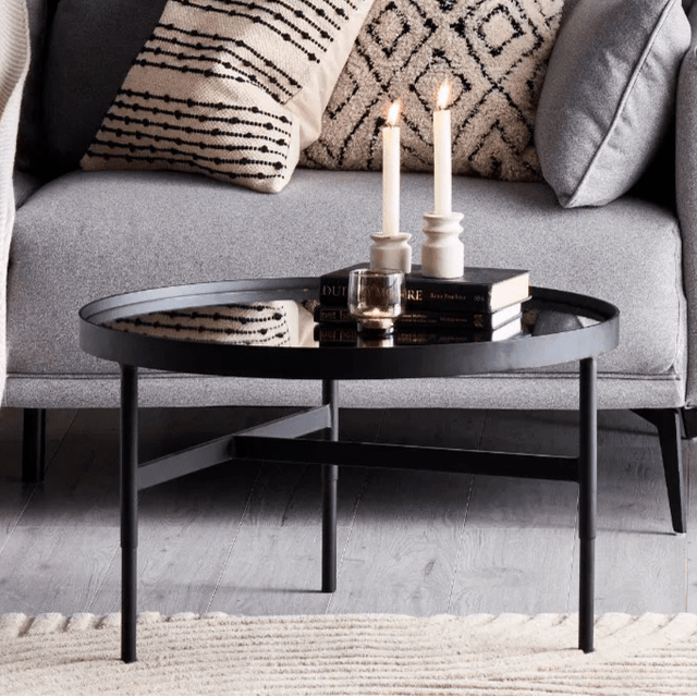 Franki Round Mirrored Glass Coffee Table - Julian Bowen