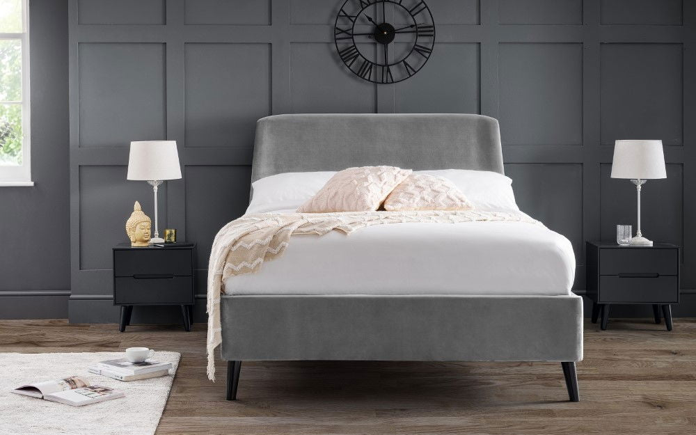 Frida Curved Velvet Bed - Julian Bowen
