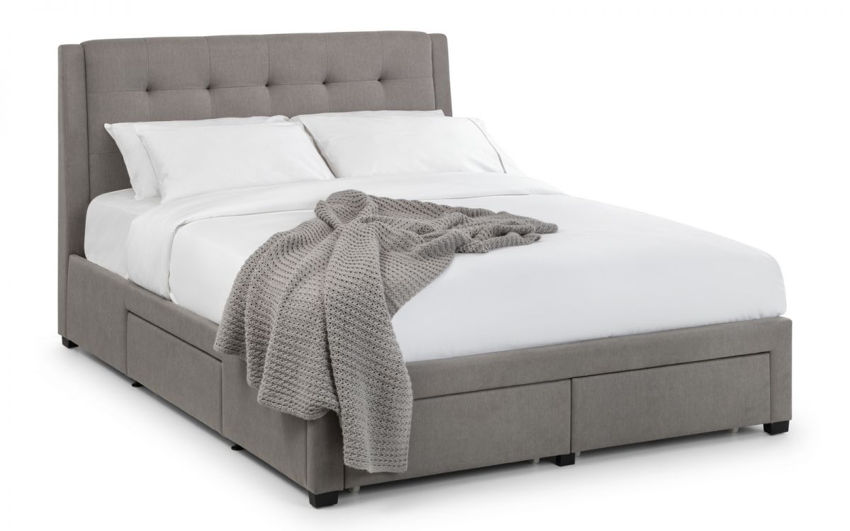 Fullerton Grey Fabric 4 Drawer Bed Frame