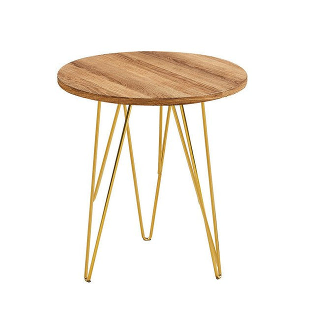 Fusion Side Table with Gold Hairpin Legs - LPD
