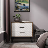 Harlequin 3 Drawer Chest with Black Hairpin Legs