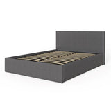 Side Lift Ottoman Silver Fabric Bed Frame