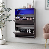 Galicia Wall Mounted Two Tier Shoe Cabinet with LED Lights - GFW