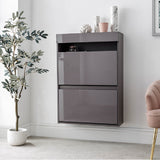 Galicia Wall Mounted Two Tier Shoe Cabinet with LED Lights - GFW
